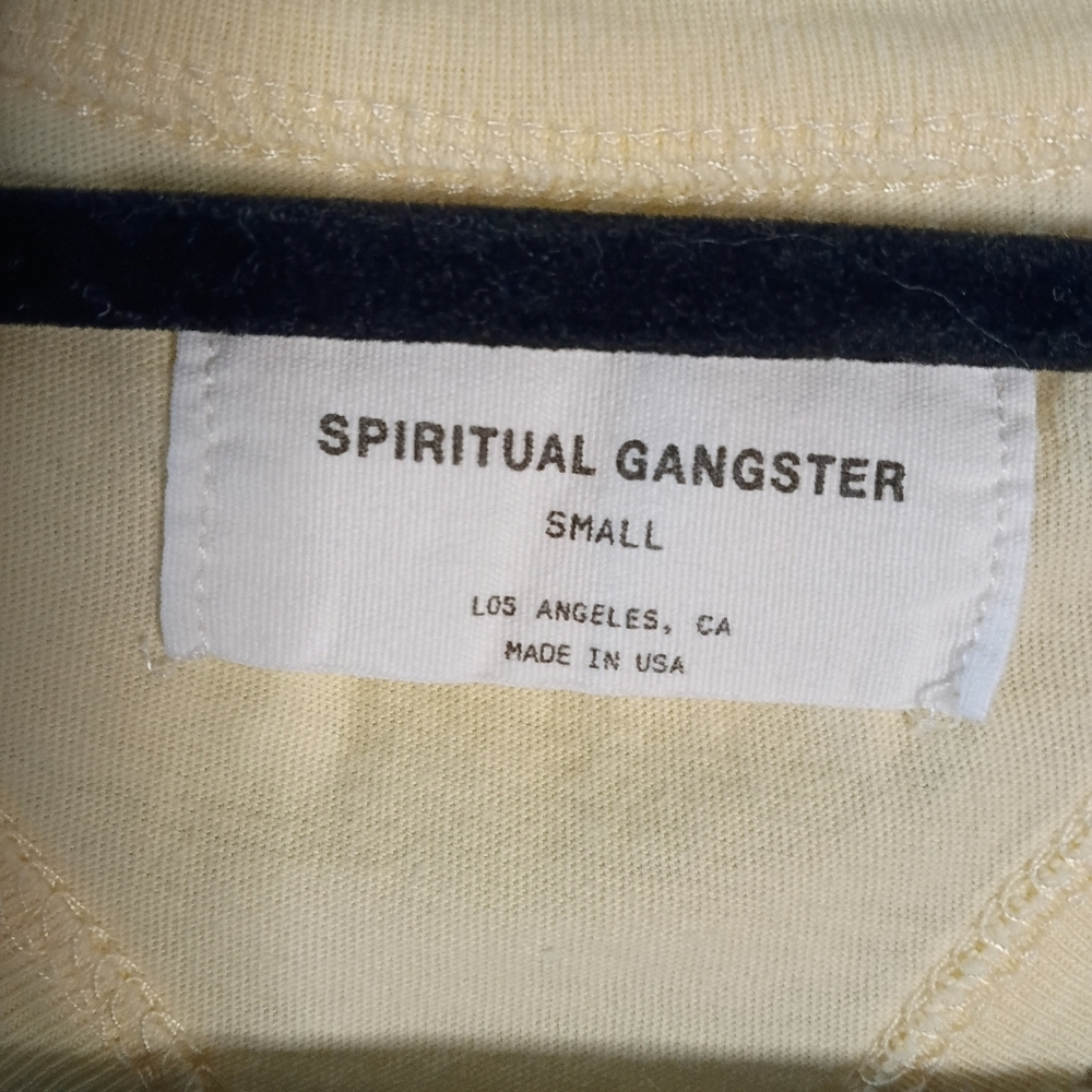 Spiritual Gangster High Vibes Jones Racer Tank in Mellow Yellow Cotton Size S - Picture 4 of 7
